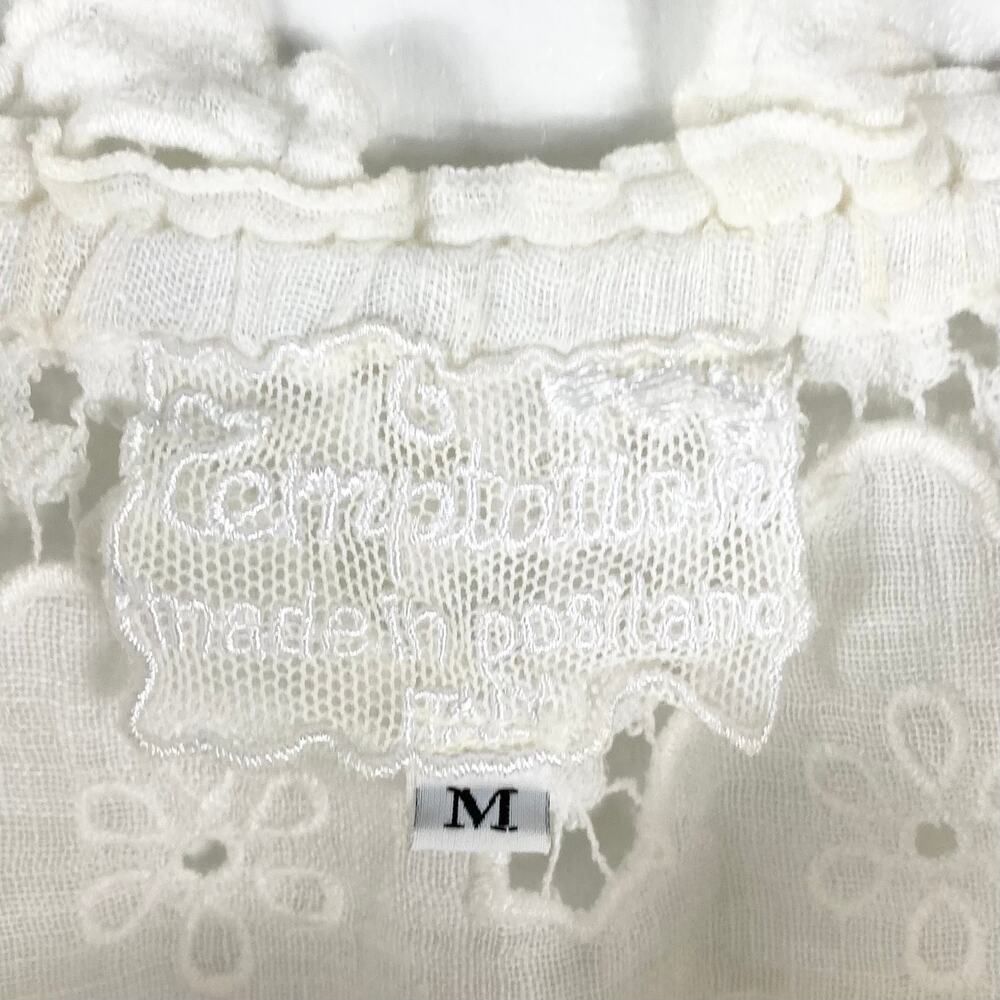 Nwot TEMPTATIONS POSITANO Blouse M White ITALY Linen Off Shoulder Long-Sleeve - Picture 3 of 9